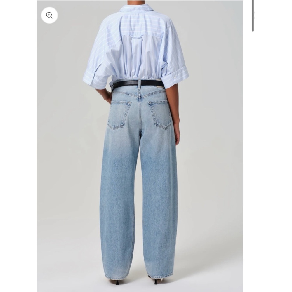 Citizens of Humanity Ayla Baggy Cuffed Crop Wide Leg Jeans Gemini Light Blue 28 - Picture 14 of 15